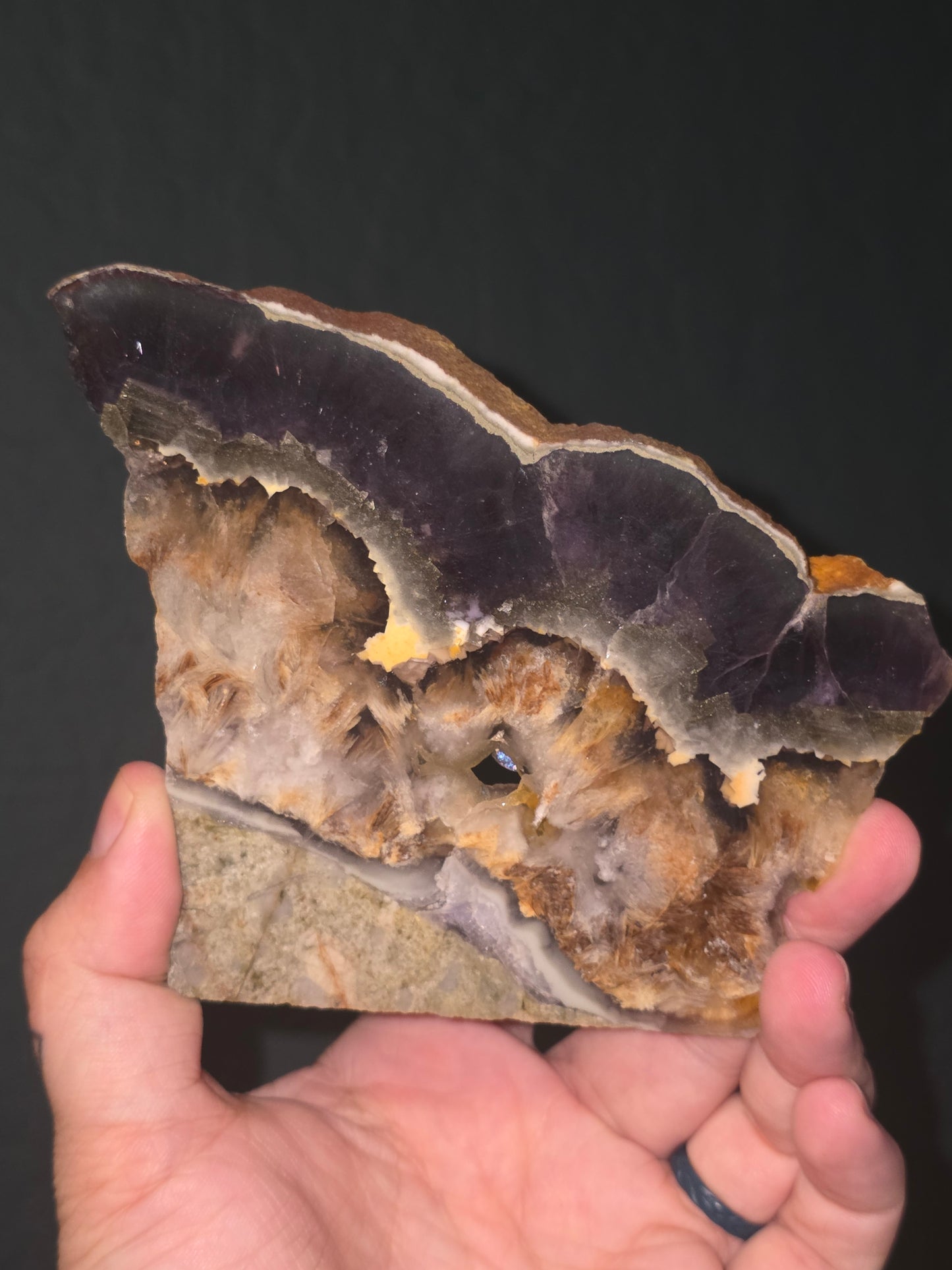 Fluorite mixed Pyrite Slab