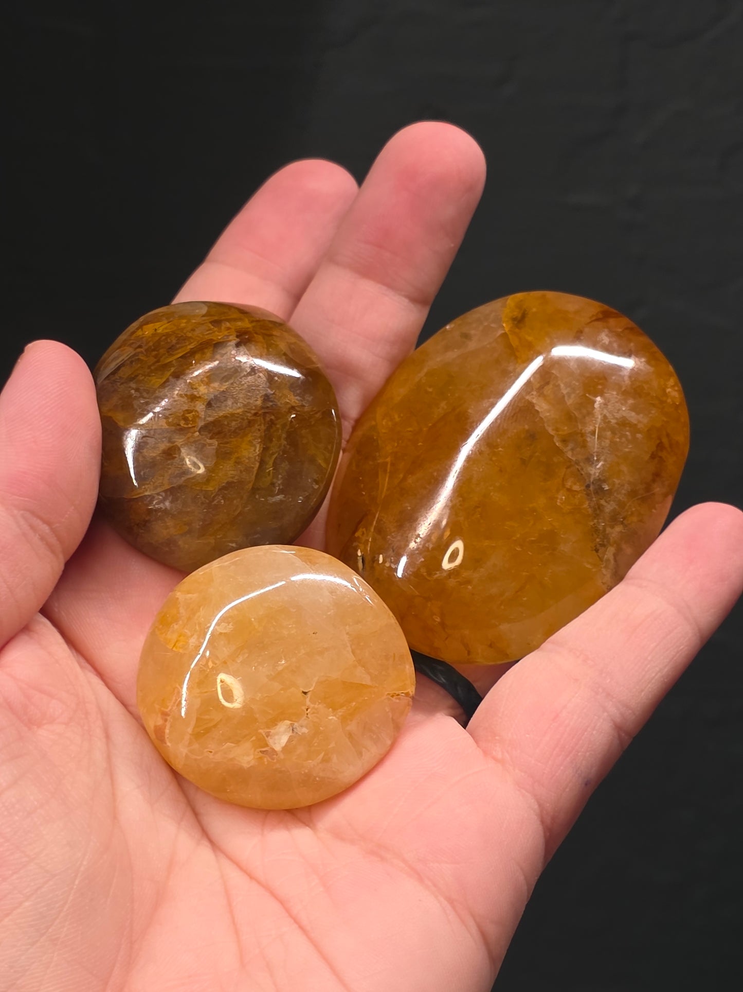 Golden Healer Quartz Palm Stone