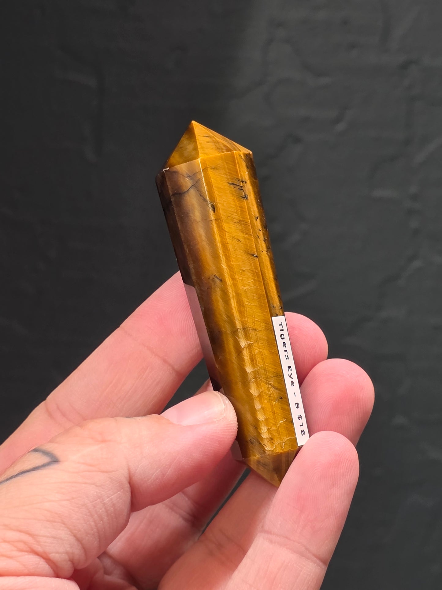 Double Terminated Tiger's Eye Points