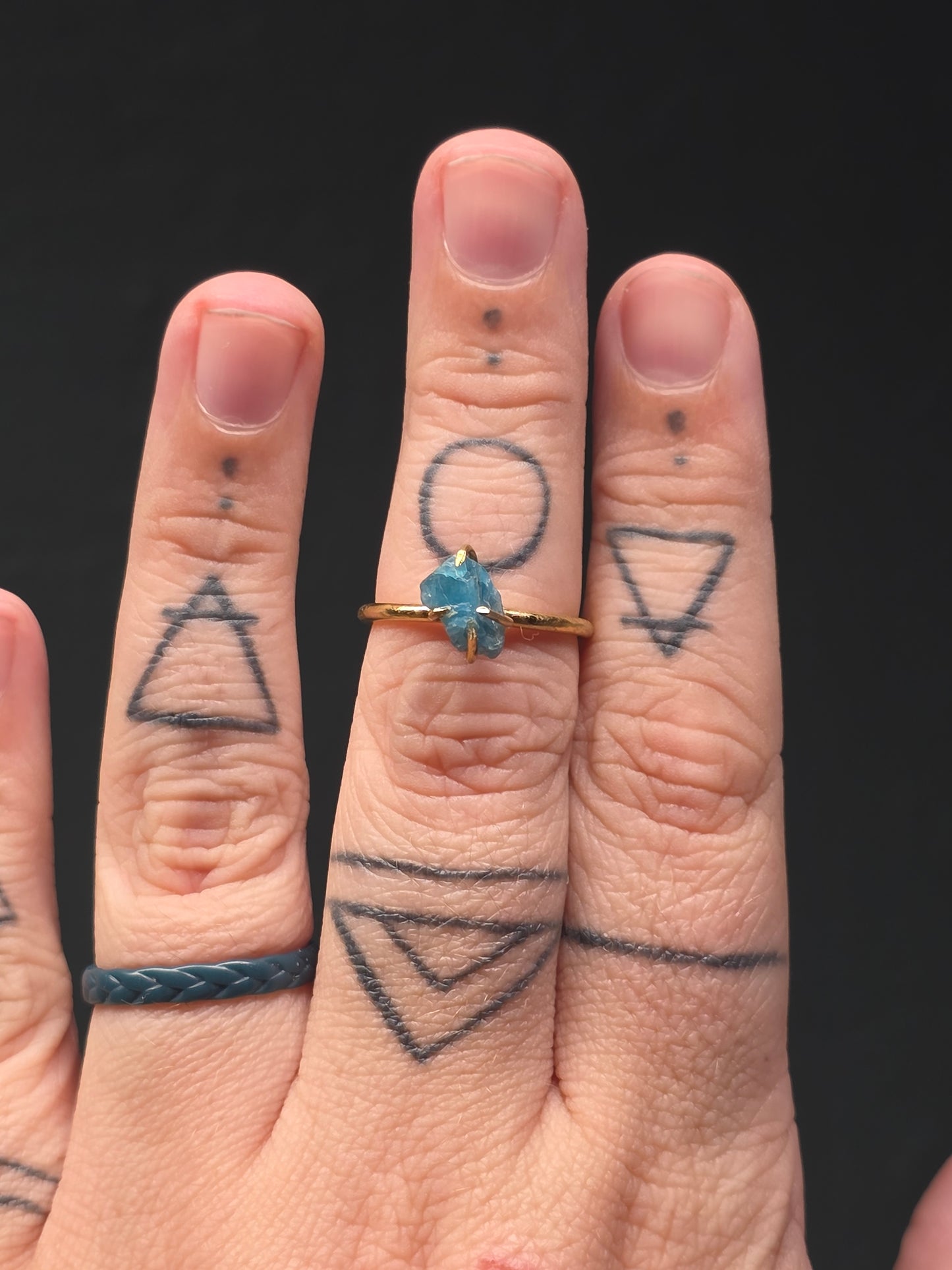 Blue Apatite Rings