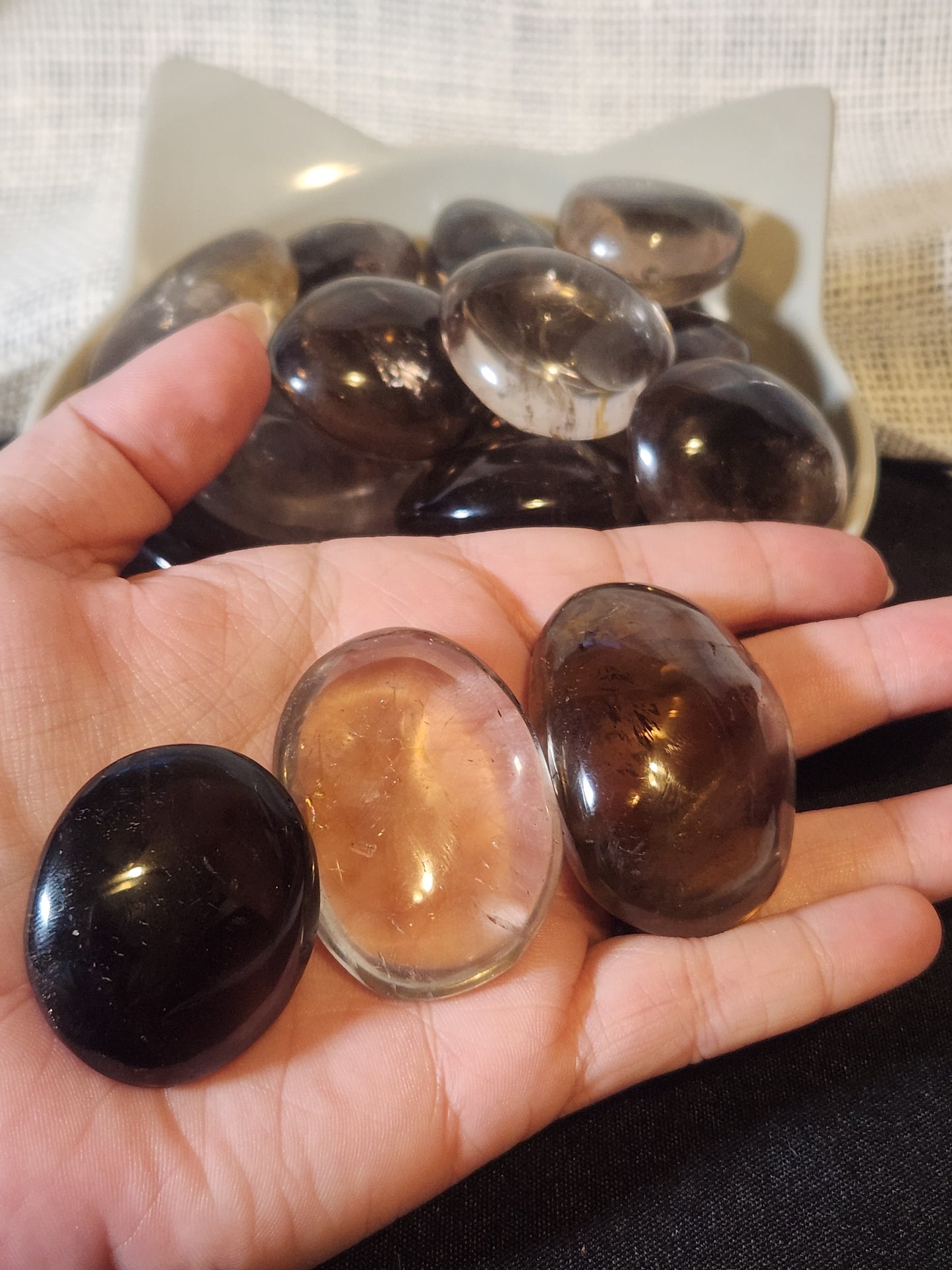 Smokey Quartz Palm Stone