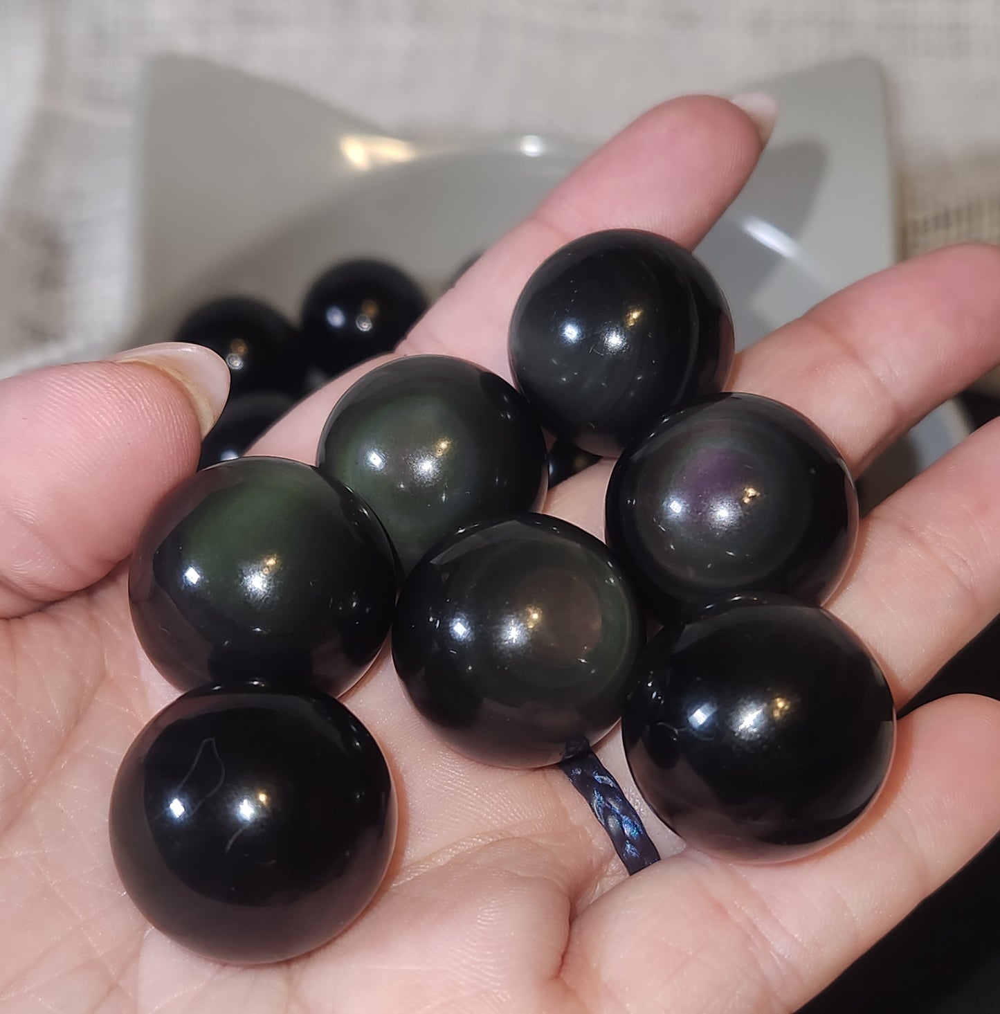 Mini Rainbow Obsidian Sphere