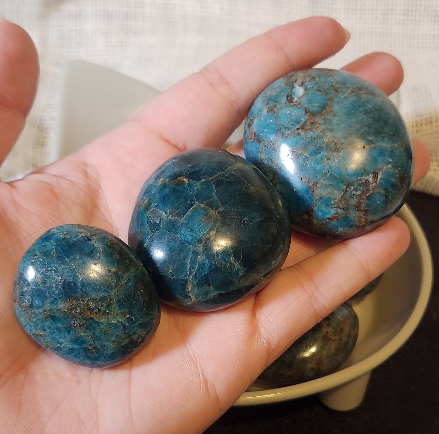 Blue Apatite Palm Stone