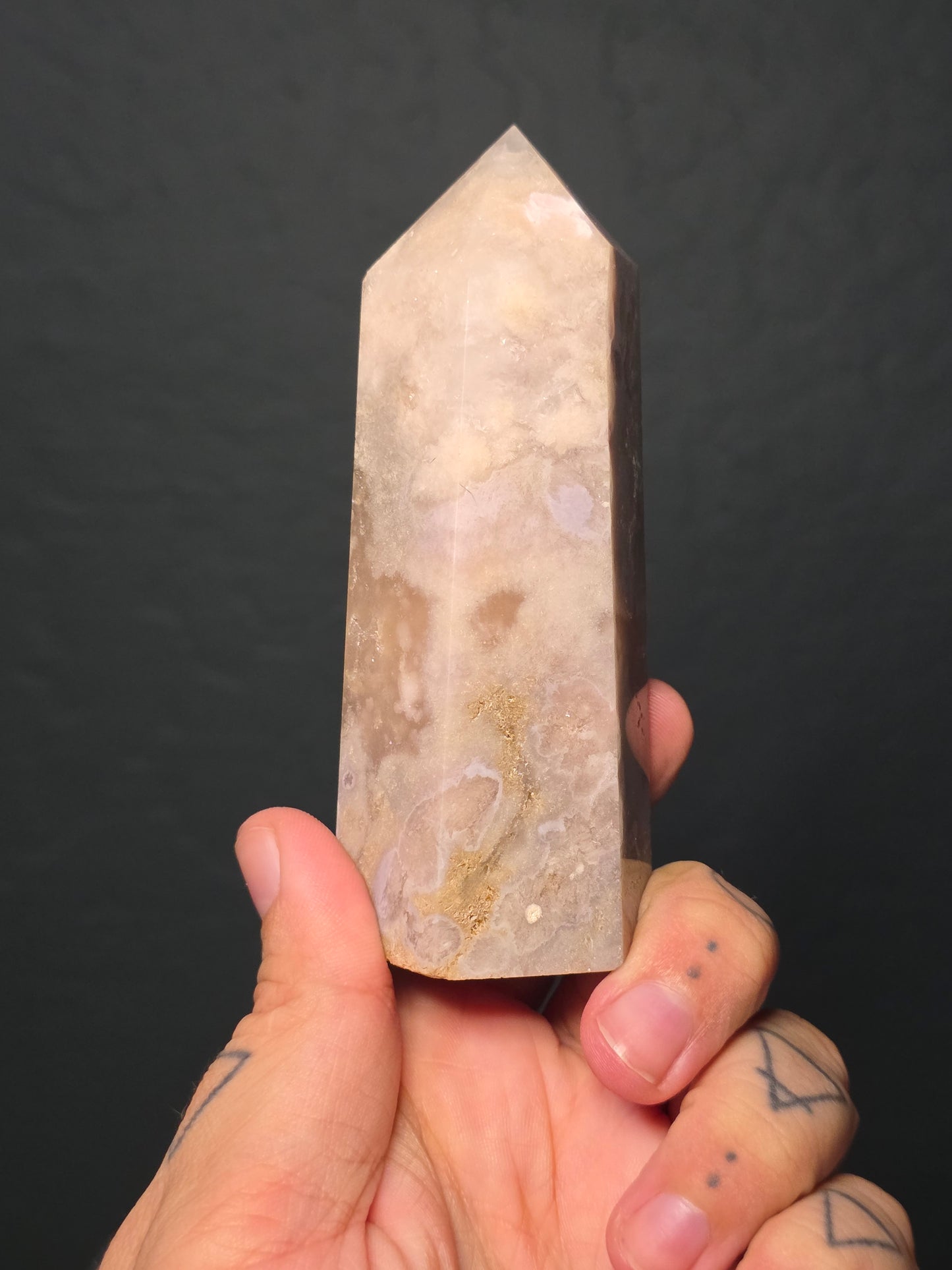 Chunky Flower Agate Tower