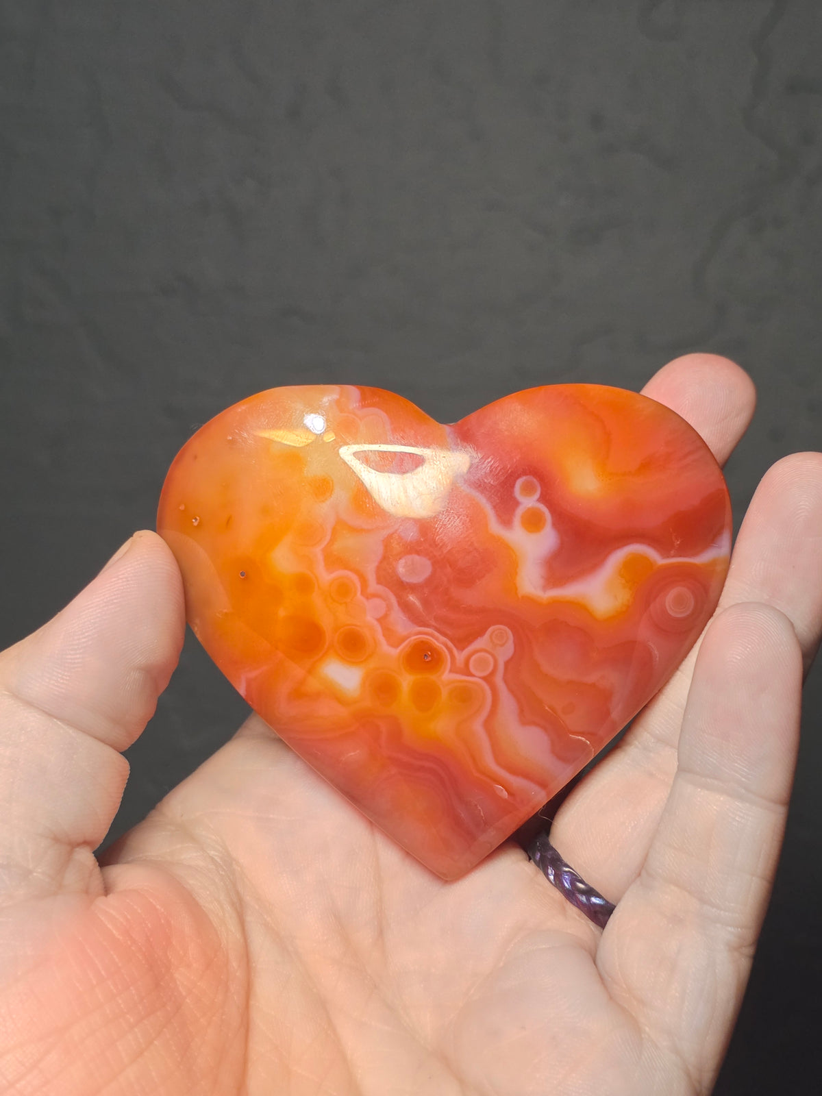 Banded Carnelian Heart