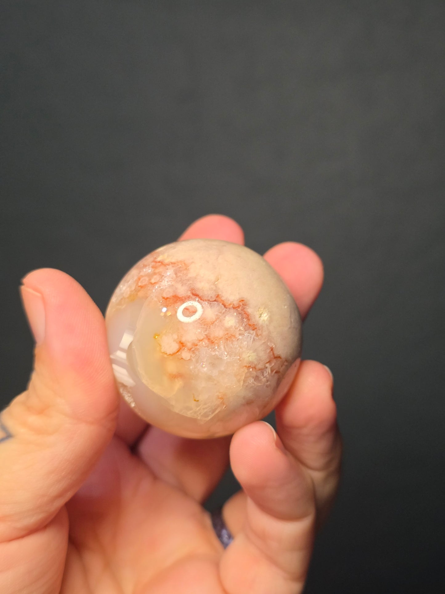 Carnelian Flower Agate Sphere