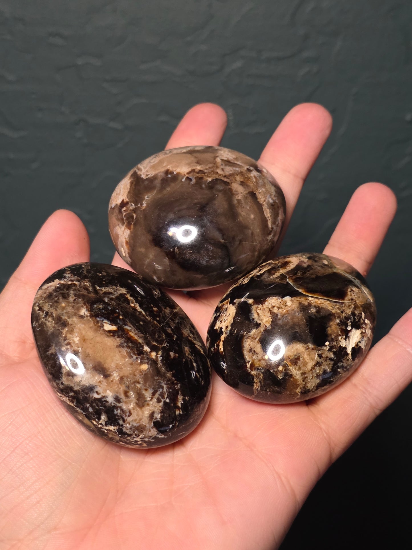 Black Opal Palm Stone