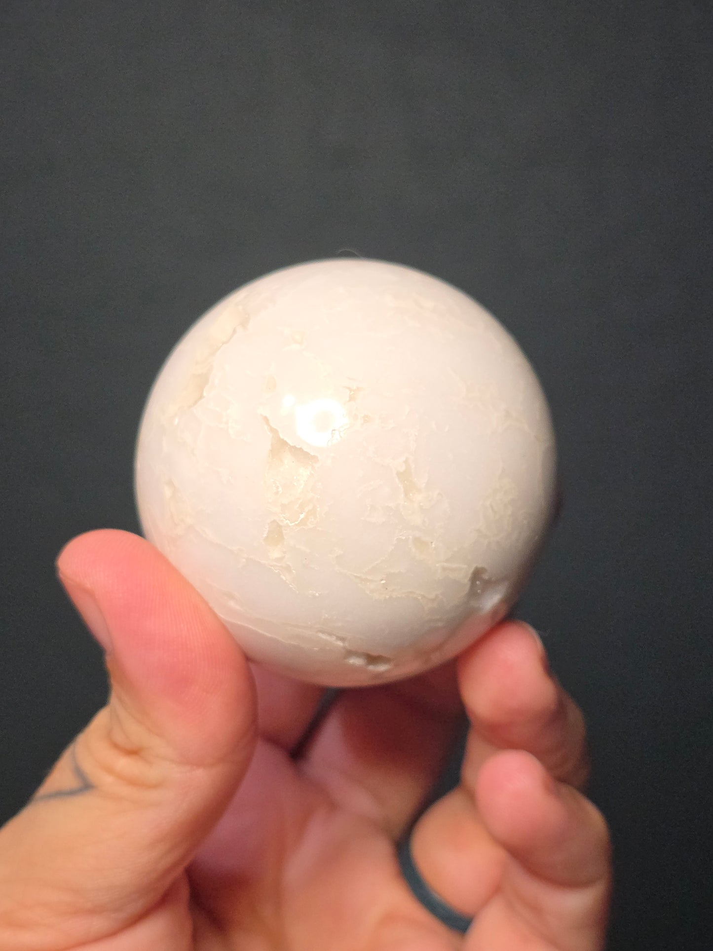 White Plume Agate Sphere