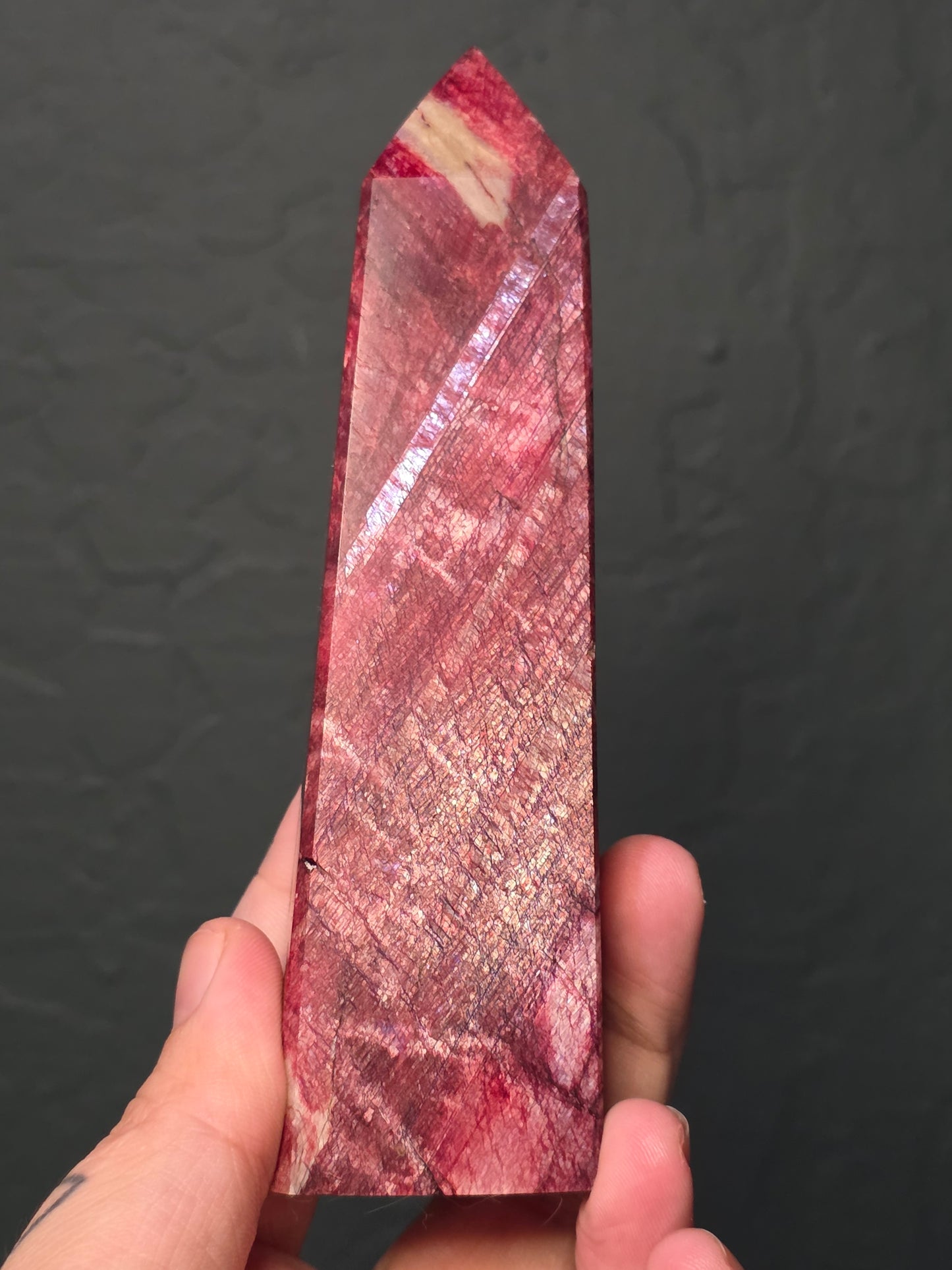 Red Dyed Moonstone Obelisk