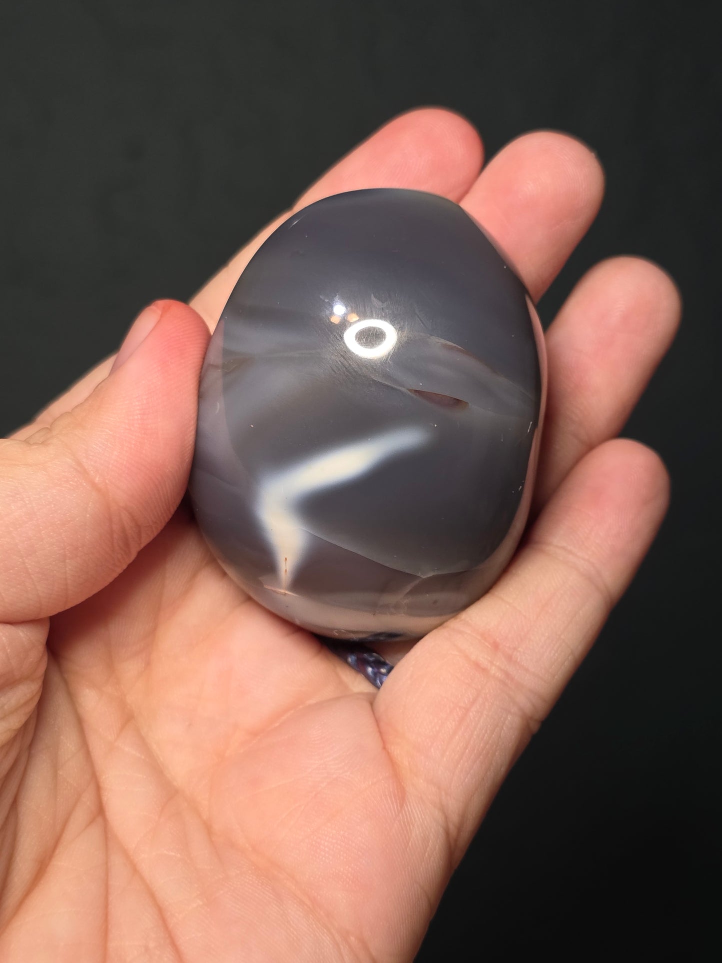 Orca Agate Palm Stone