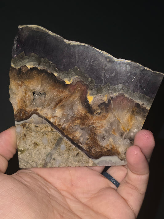 Fluorite mixed Pyrite Slab