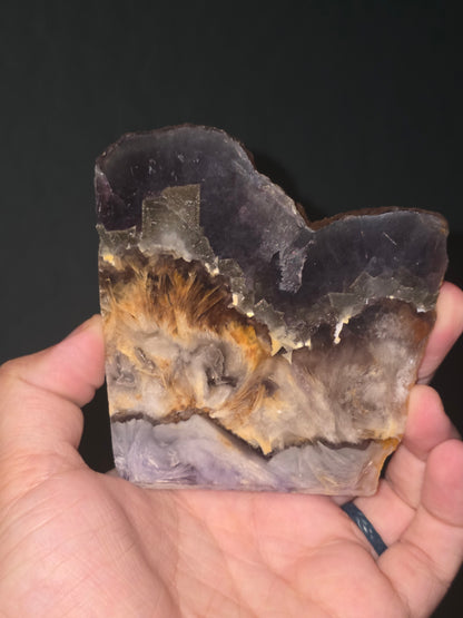 Fluorite mixed Pyrite Slab