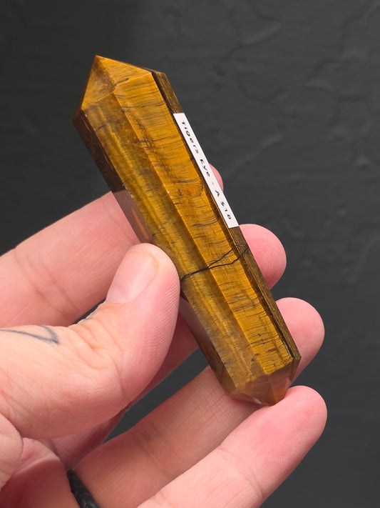 Double Terminated Tiger's Eye Points