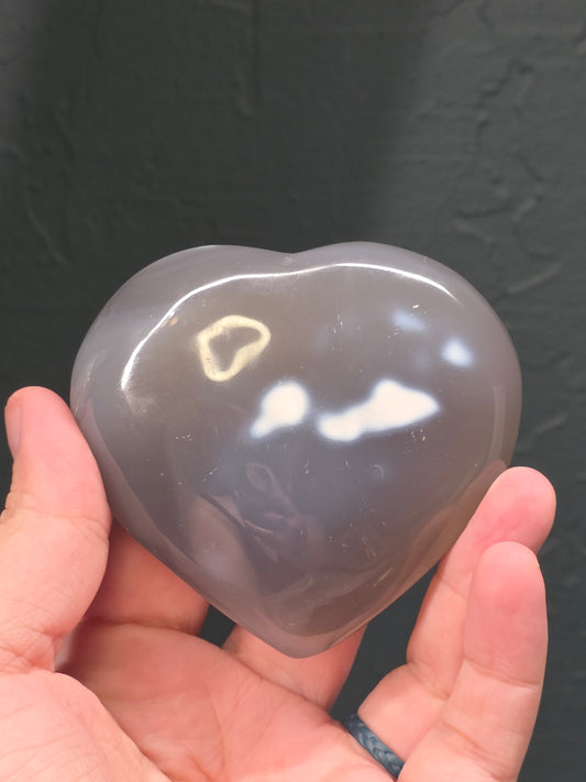 Orca Agate Heart