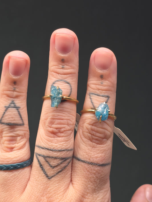 Blue Apatite Rings