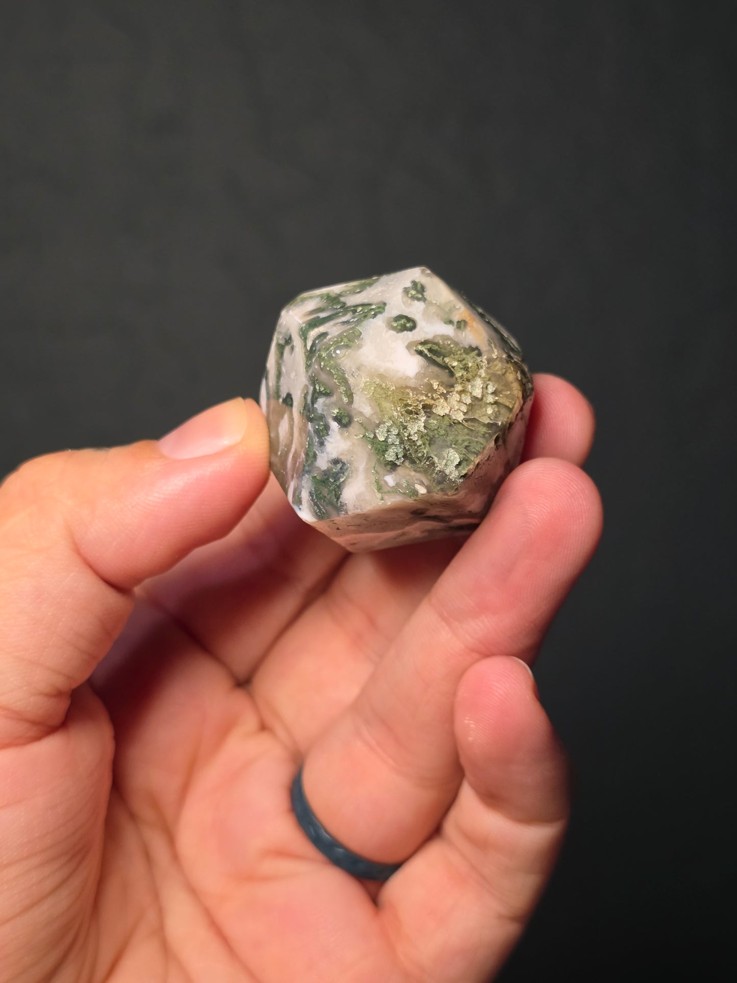 Moss Agate Polyhedrons
