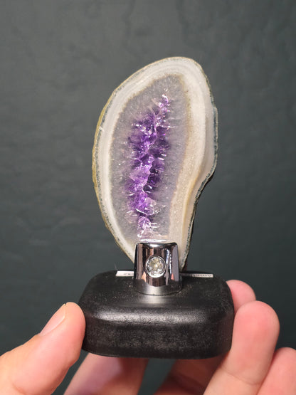 Amethyst and Agate Slices on Stands