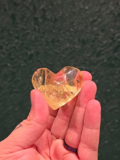 Lemon Citrine Heart - Sm