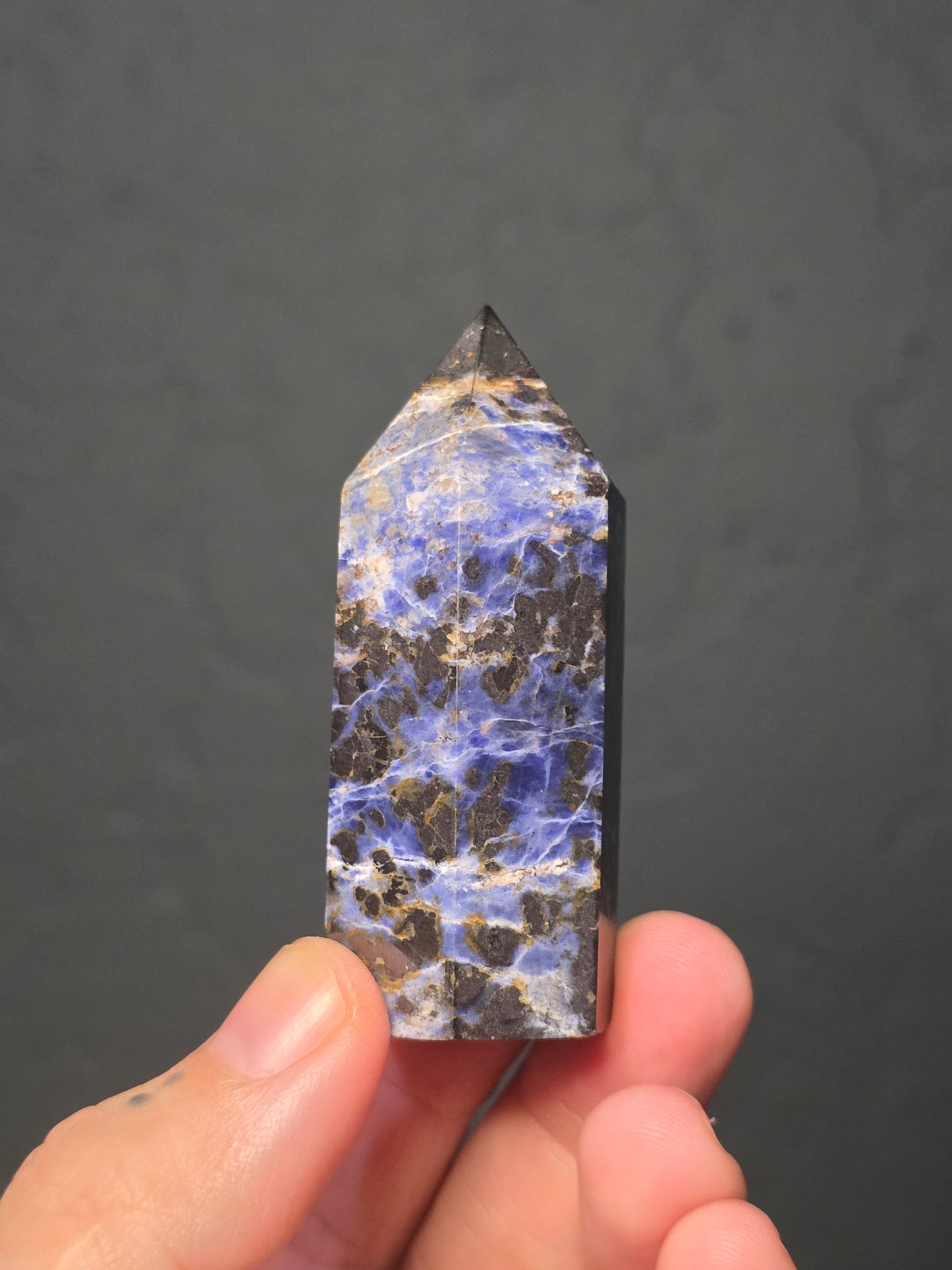 Sodalite with Hematite Towers - UV Reactive