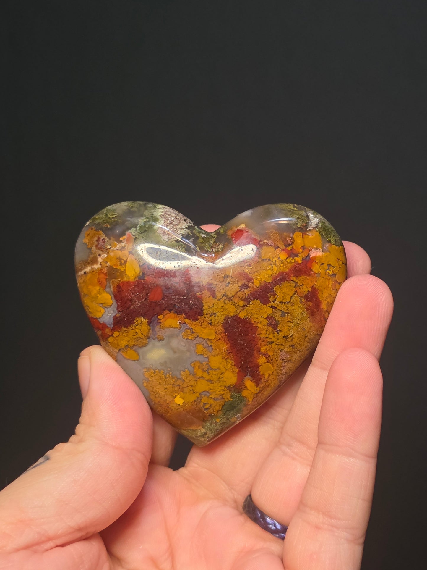 Scenic Moss Agate Heart - Med