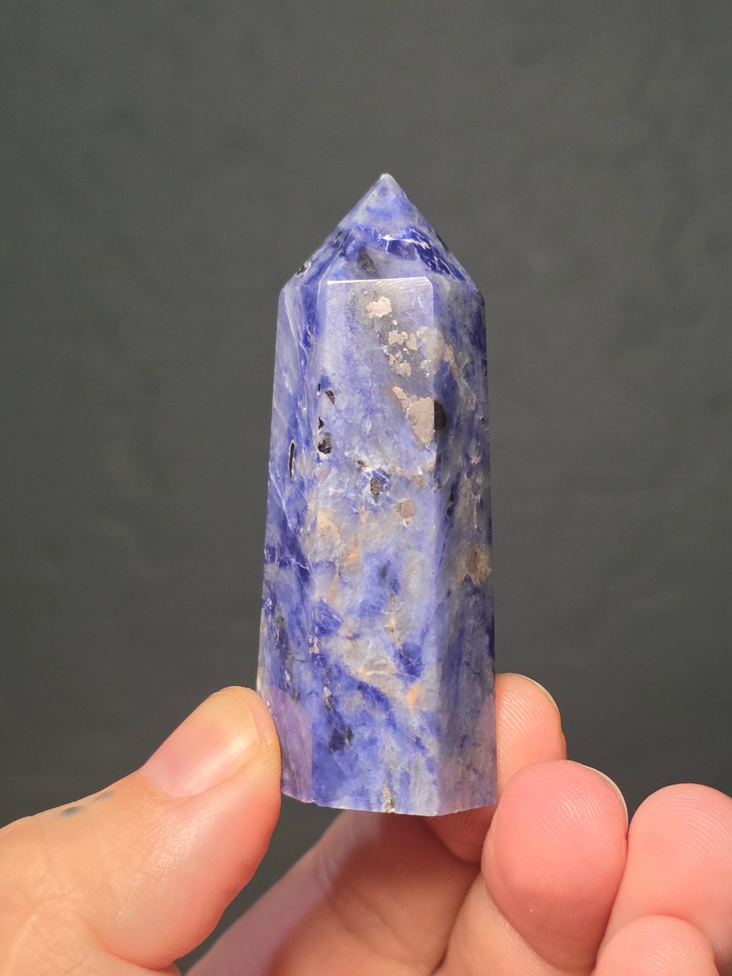 Sodalite with Hematite Towers - UV Reactive