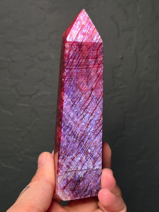 Red Dyed Moonstone Obelisk