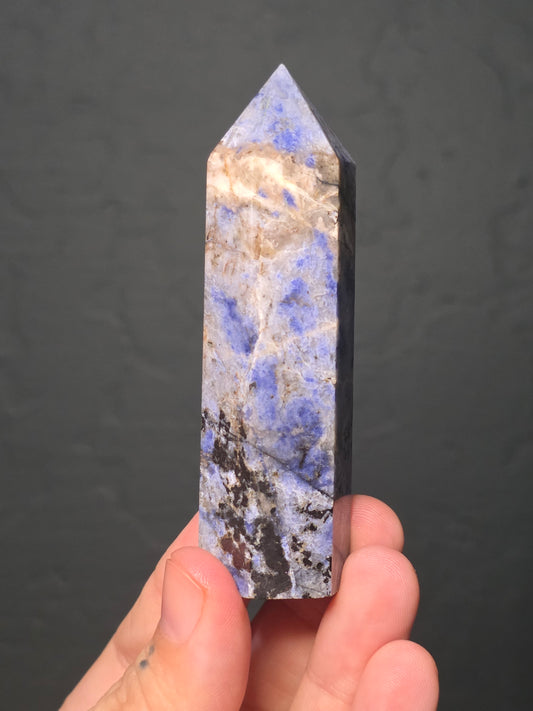 Sodalite with Hematite Towers - UV Reactive