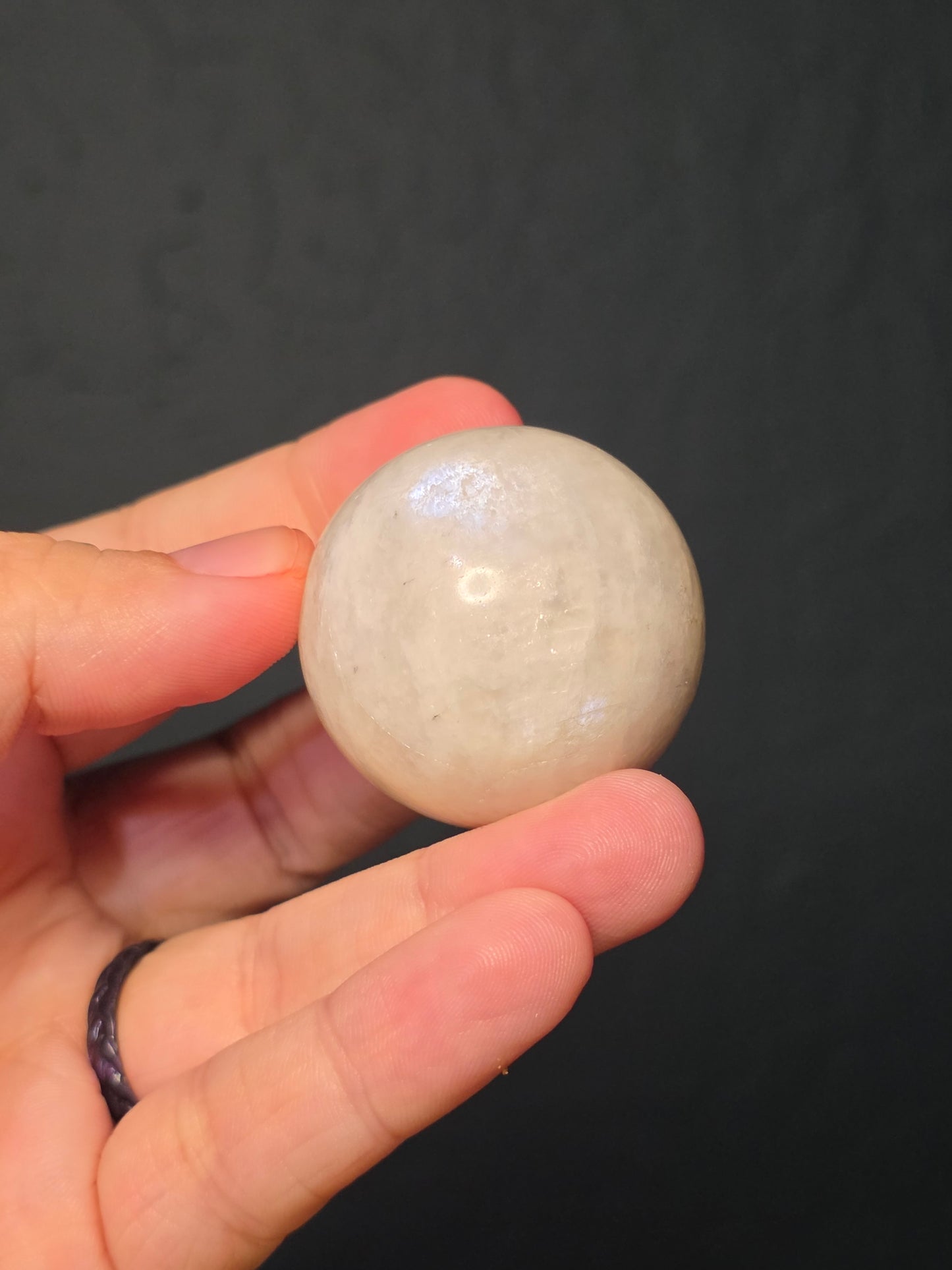 Flashy White Moonstone Spheres