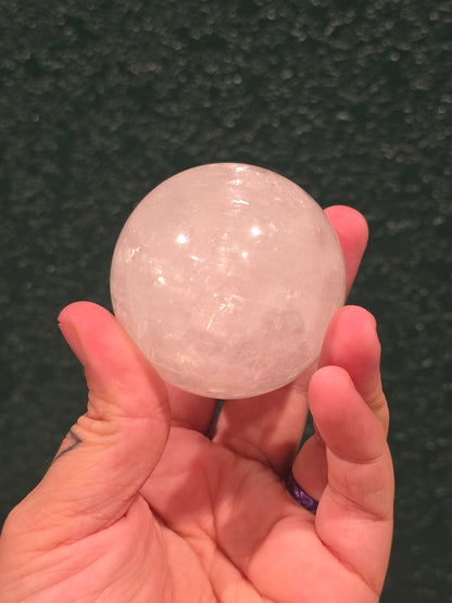 White Optical Calcite Sphere