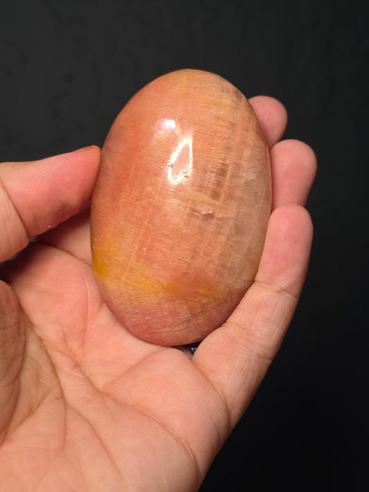 Pink Calcite Palm Stone