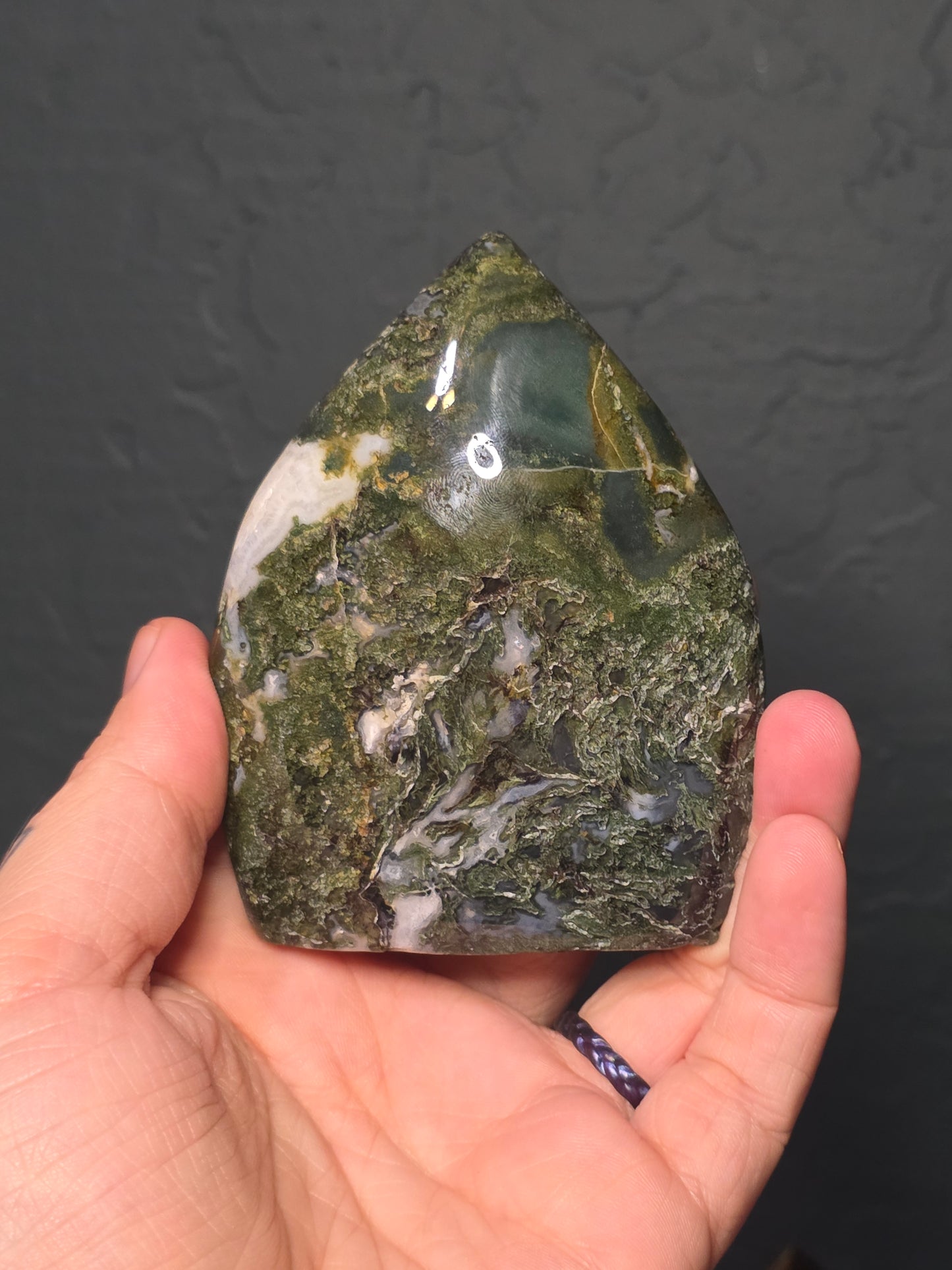 Moss Agate Tear Drop