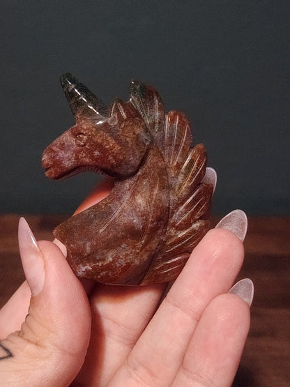 Unicorn Bust Carving
