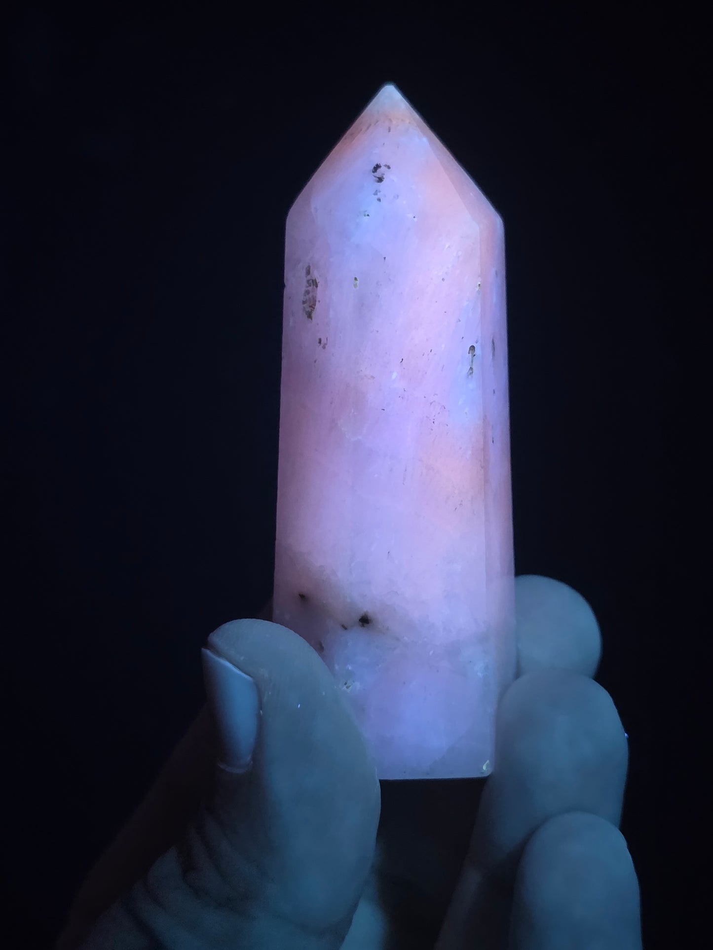 Kunzite and Pink Calcite Towers - UV Reactive