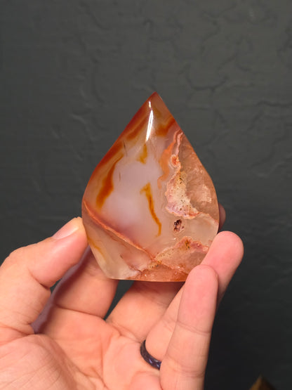 Carnelian Flower Agate Tear Drop