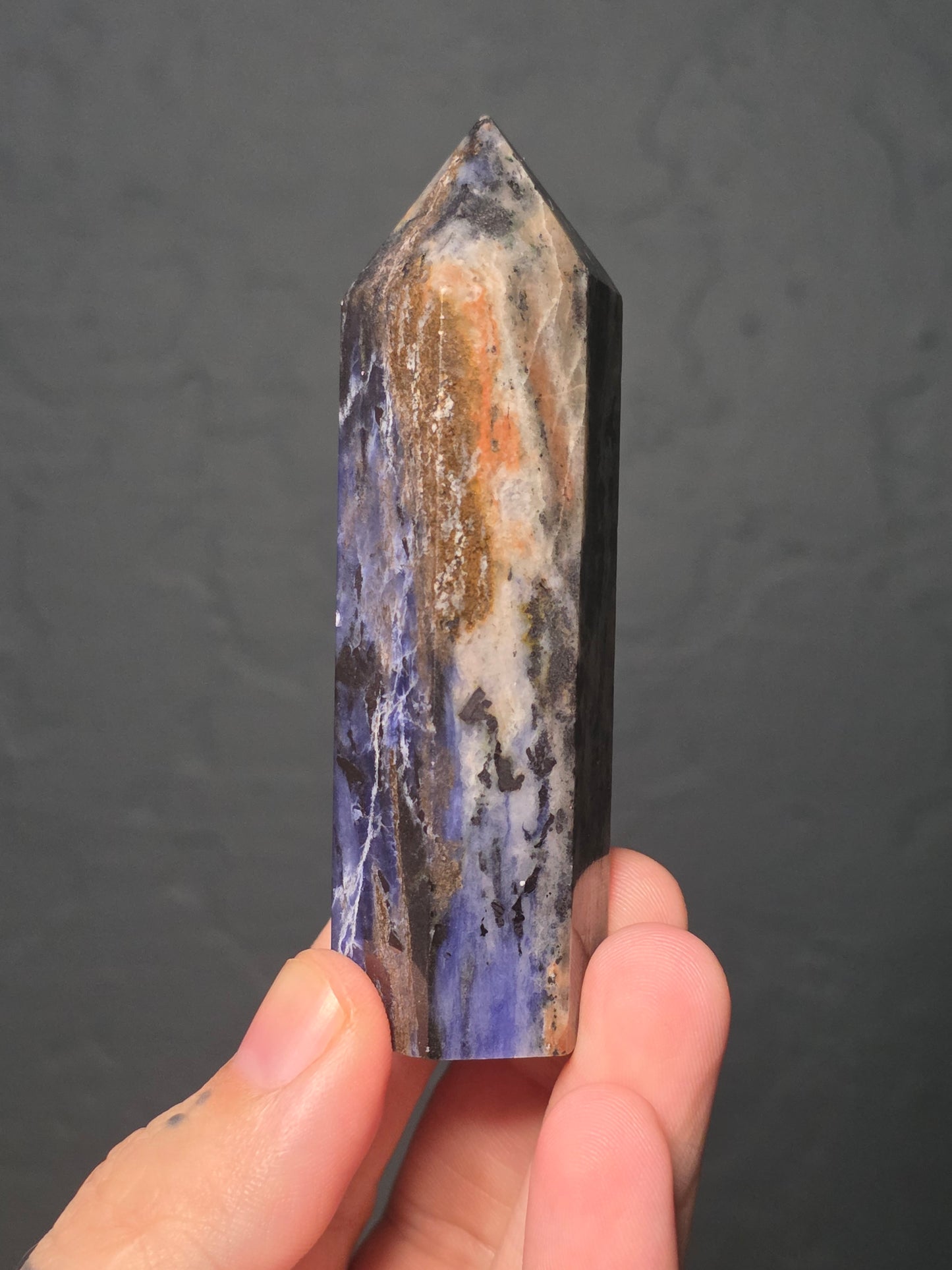 Sodalite with Hematite Towers - UV Reactive