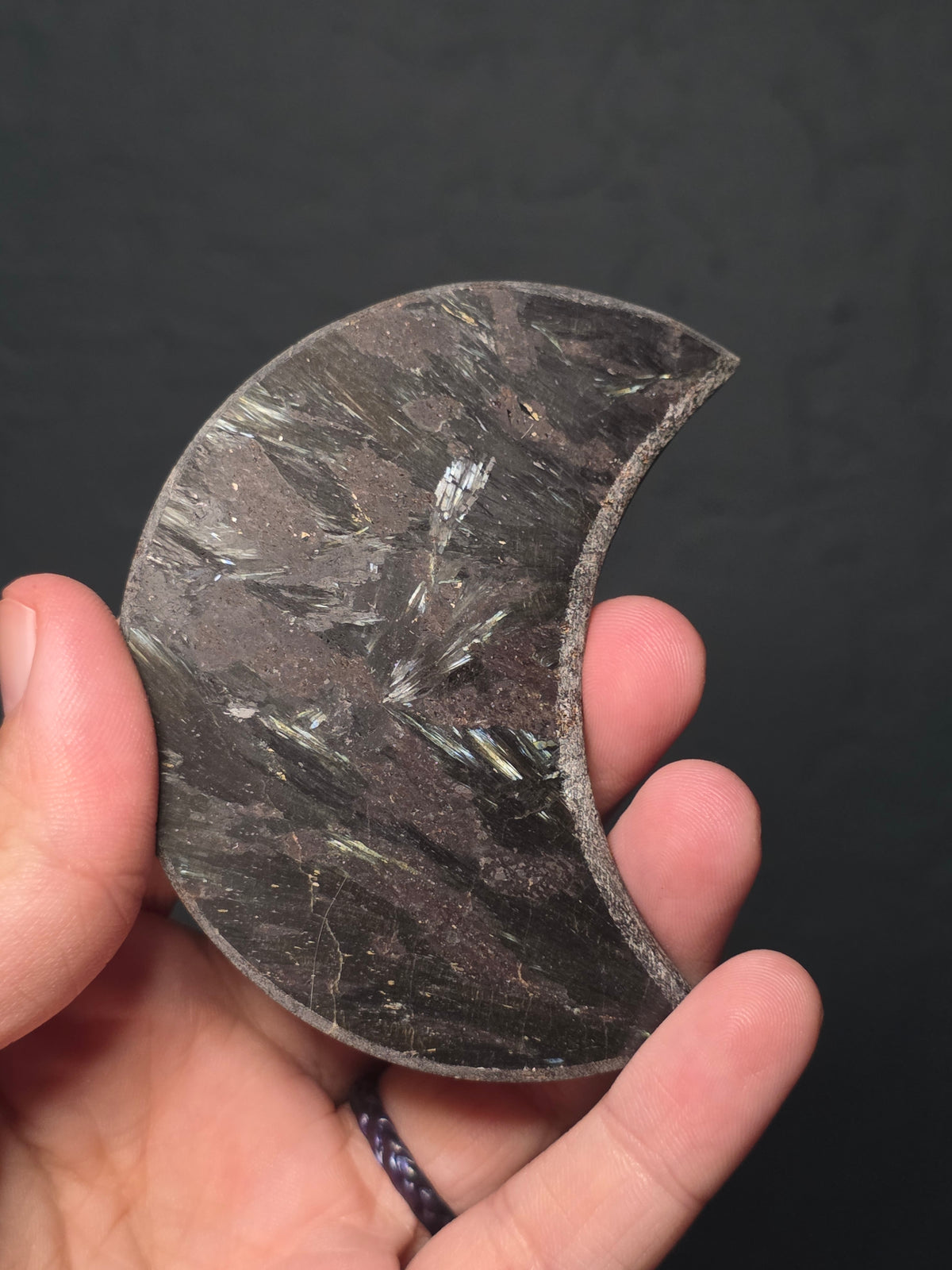 Medium Arfvedsonite/ Garnet Moons
