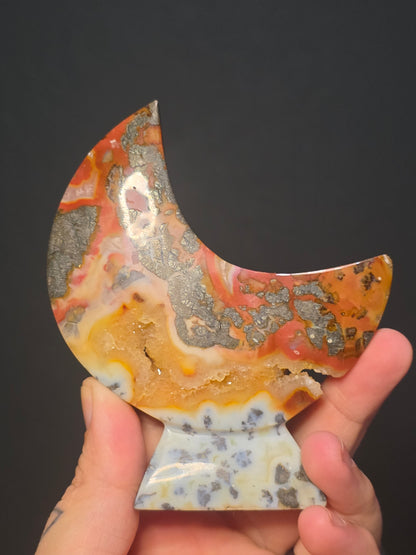 Indonesian Rainbow Marcasite Moon