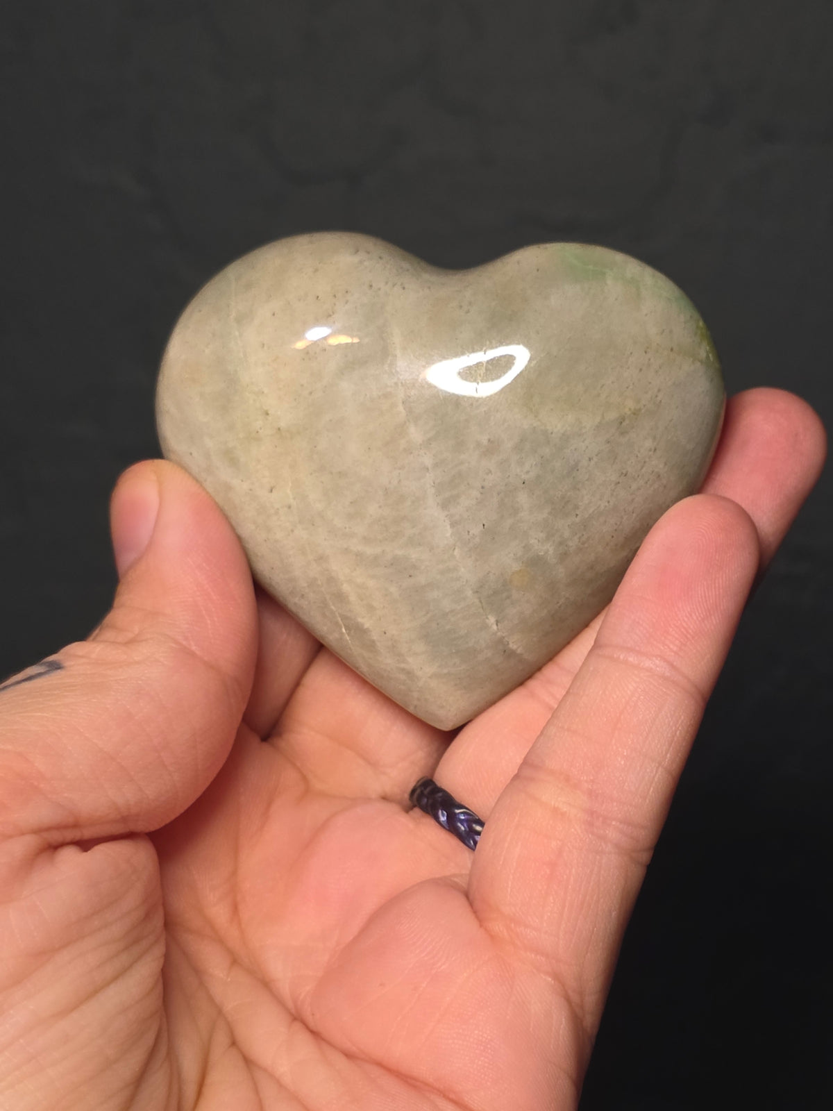 Green Moonstone Heart