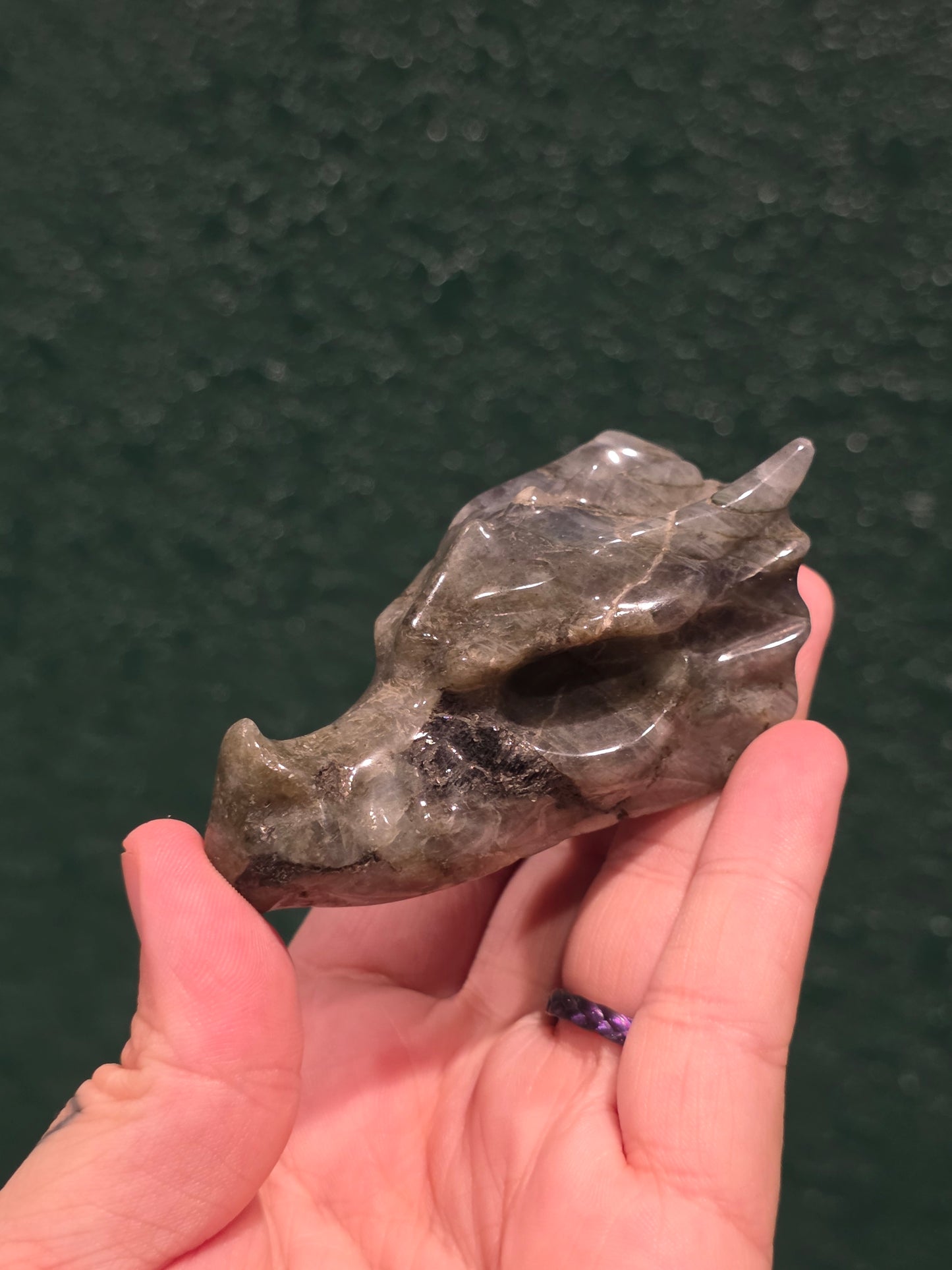 Labradorite Dragon Skull