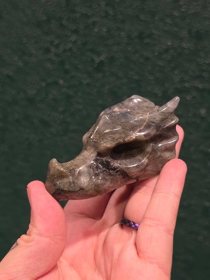 Labradorite Dragon Skull