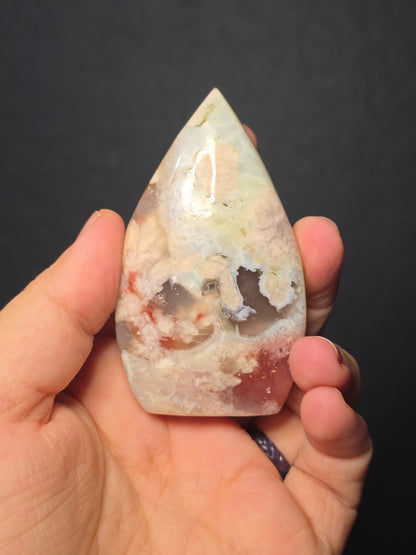 Flower Agate Tear Drop - UV Reactive
