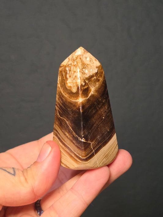 Chocolate Calcite Obelisk