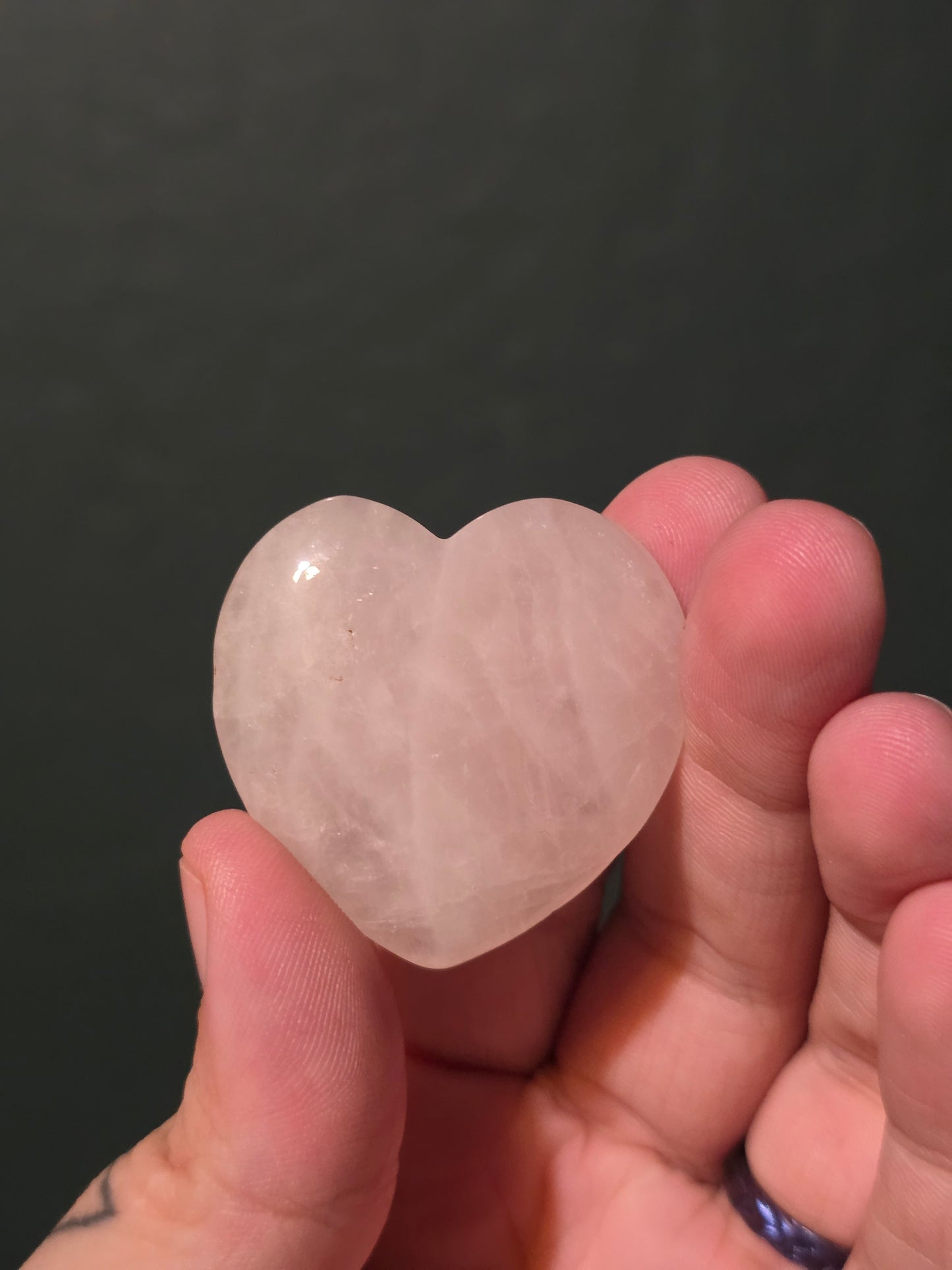 Rose Quartz Flat Heart
