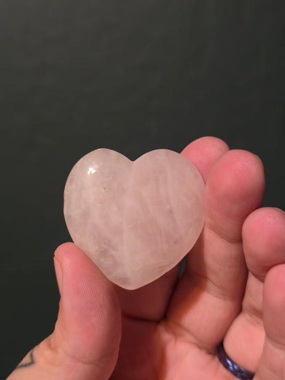 Rose Quartz Flat Heart