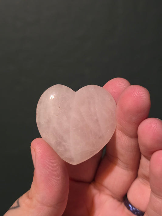 Rose Quartz Flat Heart