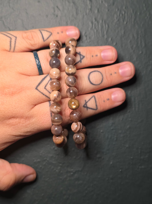 Black Moonstone/ Sunstone Bracelet