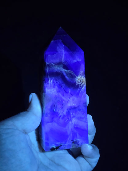 Tall Green Fluorite Obelisk - UV Reactive