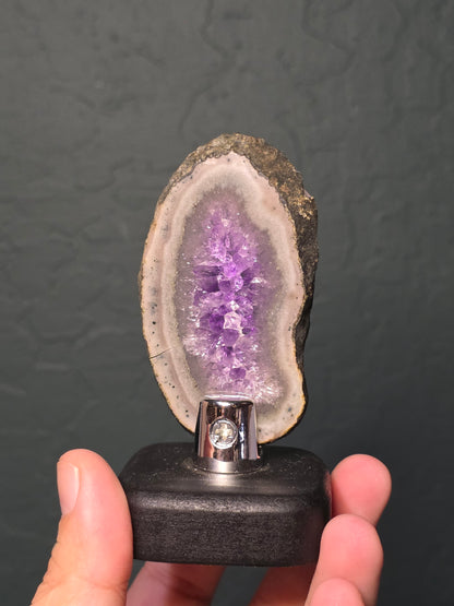 Amethyst and Agate Slices on Stands