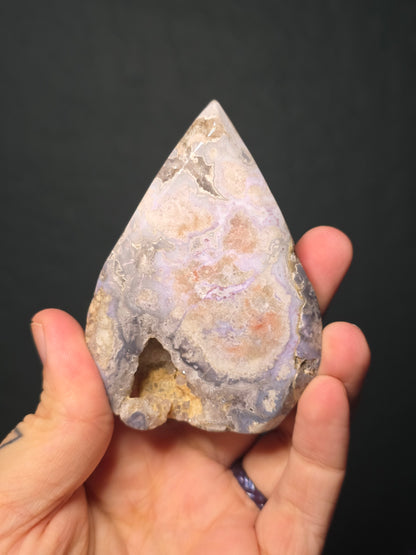 Blue Dyed Flower Agate Flat Tear Drop