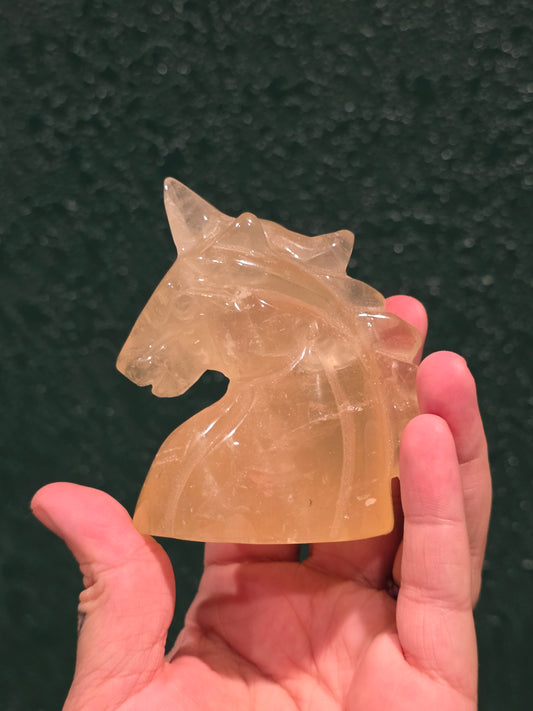 Lemon Citrine Unicorn Bust - Lg